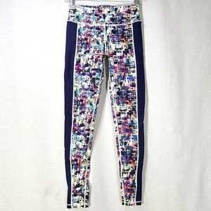 Mono B Womens Navy Blue Ivory Colorful Atheletic Leggings Sz S - Picture 1 of 4