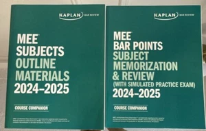 📚⚖️ 2024~25 Kaplan Bar Rev MEE Subjects  Bar Pts & Subject Outlines (2 Vol Set) - Picture 1 of 3