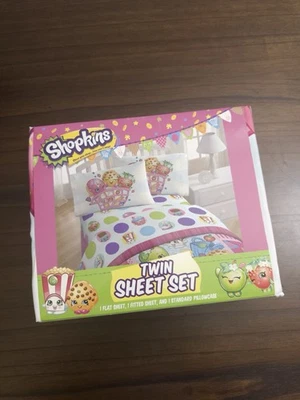 Juego de sábanas dobles Shopkins ropa de cama para niños funda de almohada plana 3 piezas NUEVO Foto 1 de 4