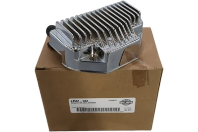 74561-08A NEW OEM 2008-2017 HARLEY-DAVIDSON FXD DYNA VOLTAGE REGULATOR CHROME - Image 1 of 4