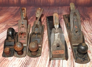Menge 5 Vintage Hand Holz Hobel Stanley und Shelton (einige unvollständig) - Bild 1 von 24