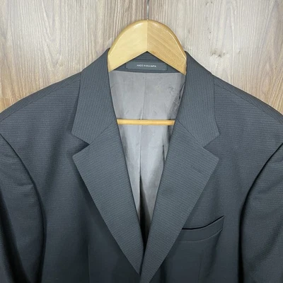 Abrigo deportivo Hugo Boss para hombre 44L gris oscuro multicolor 100 % lana tres botones Foto 1 de 4