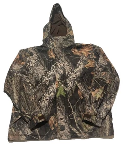 Cabelas Jacket Mens Large Camouflage Mossy Oak Break-Up Hooded Dry-Plus Hunting - Picture 1 of 7