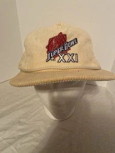 Vintage NFL Super Bowl Rose Bowl XXI 21 Snapback corduroy Hat Cap NFL 1986 - Bild 1 von 7