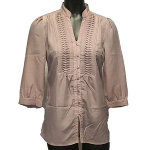 Rockmans Blouse Top Sz 8 Pink Dusty Rose 3/4 Sleeve Romantic Casual Chic - Picture 1 of 7