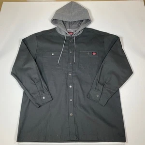 Wrangler Ropa de Trabajo Para Hombres L/G Camisa con Capucha Chaqueta Abotonada Gris Manga Larga - Imagen 1 de 8