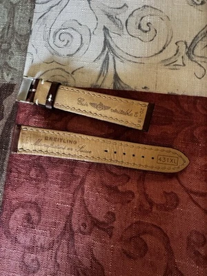 Correa de cuero Breitling 20/18 mm con hebilla OEM marrón becerro XL Foto 1 de 2