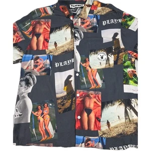 Playboy x PacSun Surf Club Shirt Men’s L Rayon Collage Print Button Up - Picture 1 of 12