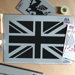 Plantilla de bandera Union Jack pintura reutilizable decoración del hogar arte artesanía plantillas ideales - Imagen 1 de 6