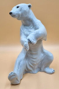 Oso polar, figura de porcelana más grande porcelana artificial Metzler & Ortloff Ilmenau, figura - Imagen 1 de 11