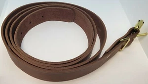 Cinturino Fibbia Baule Lunga in Pelle 5' (60") Marrone Marrone Fibbia Torace Piroscafo Antico Vintage Nuovo - Foto 1 di 7