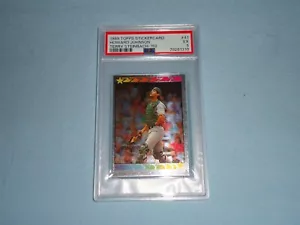 Tarjeta de béisbol 1989 Topps pegatina Terry Steinbach 41 PSA 5 casi nueva-como nueva 79261310 - Imagen 1 de 2