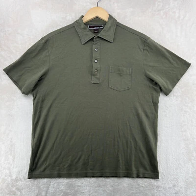 Camisa polo de manga corta de algodón verde militar lisa talla L de Michael Kors para hombre Foto 1 de 4