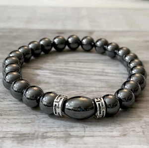 Your Plain & Simple Unisex Black Magnetic Hematite stretch Bracelets 6 - 12 - Picture 1 of 12