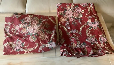 Juego de sábanas dobles Ralph Lauren Danielle floral Marsella oro rojo. Etiqueta verde. USA Foto 1 de 4