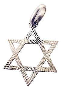 14K Weißgold Davidstern zweiseitiger Anhänger Charm, 1,60 Gramm - Bild 1 von 1