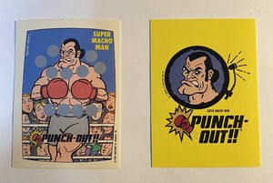 1989 Topps Punch Out Sticker Card #6 & Screen 9 Super Macho Man Boxing Nintendo