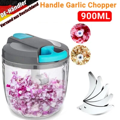 Gemüseschneider Manuell mit Seilzug Zwiebelschneider Gemüse Multizerkleinerer~! - Bild 1 von 4