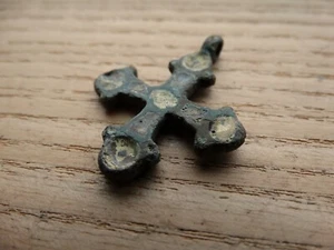 Ancient Medieval Cross Pendant Enamel 10-14 AD Kievan Rus Viking - Picture 1 of 9