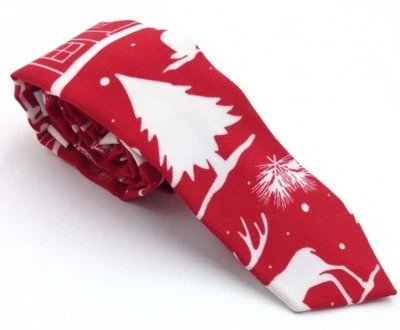 $115 Bloomingdales Hombres Vacaciones Rojo Blanco Corbata de Cuello Ajustada Clásica Corbata de Cuello 56x3 Foto 1 de 4