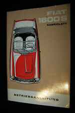 Fiat 1600 S 1962 convertible manual instrucciones de funcionamiento MY 1963