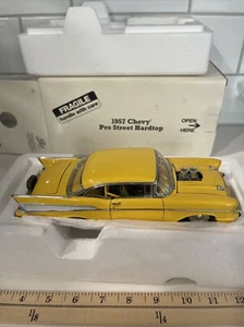 Danbury Mint 1957 Chevy Pro Street Hardtop Yellow Bel Air Diecast 1:24 Drag Car - Picture 1 of 7