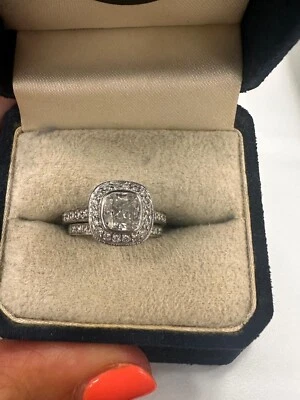 Помолвочное кольцо с бриллиантом огранки Custom Cushion, 1,14 карата, платина, размер 4,25 - Изображение 1 из 4