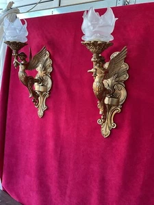 Pair of wall lights Mythical winged mermaids - Picture 1 of 7