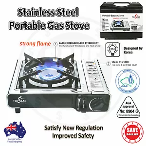 Stainless Steel Butane Gas Burner – Portable Single Stove for Camping Korean BBQ - Picture 1 of 8