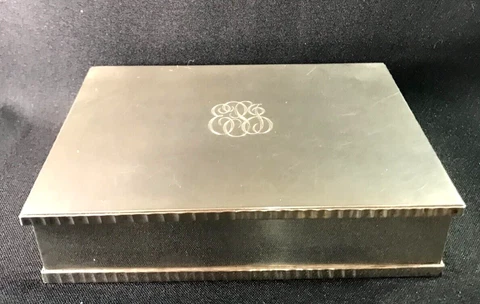 Sterling Box Cartier Mid-Century Cedar Lined Hand Made Machined Trim Hinged Lid Cover