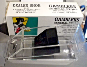 GAMBLERS GENERAL STORE: Acrylic Dealer's Shoe: Original Box: + 8 Packs NEW Cards - Picture 1 of 5