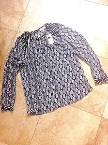NEU MIT ETIKETT GRÖSSE XL MICHAEL KORS TUNIKA RET $ 78,00 GEMISCHTE DRUCKE, SCHWARZ, GRAU, WEISS, - Bild 1 von 5