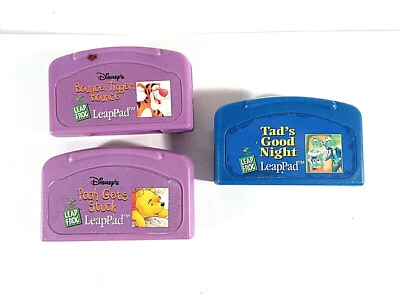 Tigger Pooh Tad's Good Night Leap Frog Games Lot of 3 Disney Cartridges LeapPad  - Image 1 of 4