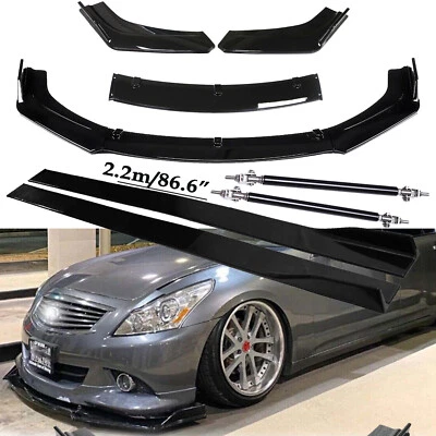 Front Bumper Lip Splitter Spoiler Strut Rods For Infiniti G35 Foto 1 de 4