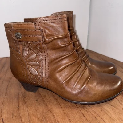 Botín Rockport Cobb Hill-Abilene de cuero marrón para mujer 8 M CBD51AL Foto 1 de 4