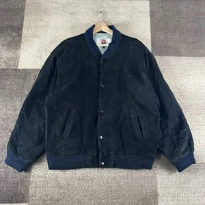 Giacca pelle scamosciata nera uomo stile sigarette cammello vintage taglia XL - Foto 1 di 16