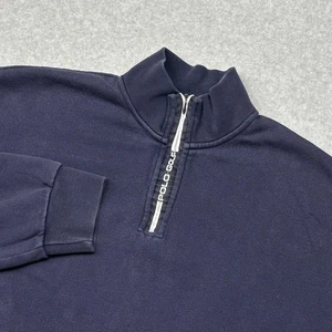Polo Golf Ralph Lauren Pullover Mens XL Navy Quarter Zip Mock Neck Fleece - Picture 1 of 9