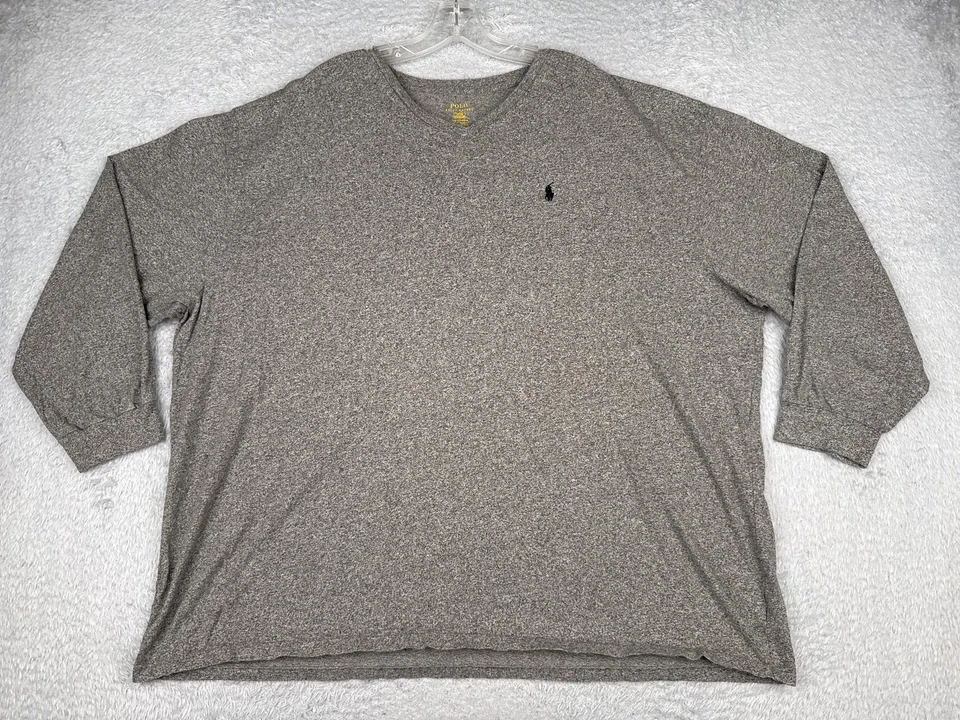 Camisa Polo Ralph Lauren Adulto 3XL XXXL Gris Grande Manga Larga Cuello en V Algodón LEER Foto 1 de 4
