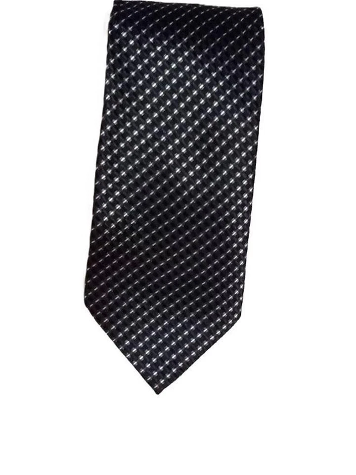 Gravata Clericci Classic estampa preta/cinza 100% poliéster #029...NOVA - Imagem 1 de 1