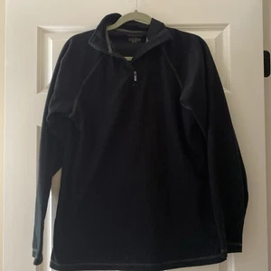 Weatherproof Garment Company Black 1/4 Zip Fleece Pullover Jacket Mens Size M - Picture 1 of 11