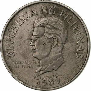 [#198276] Philippines, 50 Sentimos, 1989, Copper-nickel, EF, KM:242.1 - Picture 1 of 2