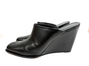 WANDLER Black Leather GAIA Mules Wedge Heels Shoes Size 38 - 8 - Picture 1 of 5