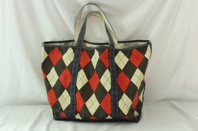 Vintage GRANDE L.L. Bean Boat and Tote Bag lona de algodão 12,5” X 9,25” X 15” (21”) - Imagem 1 de 4