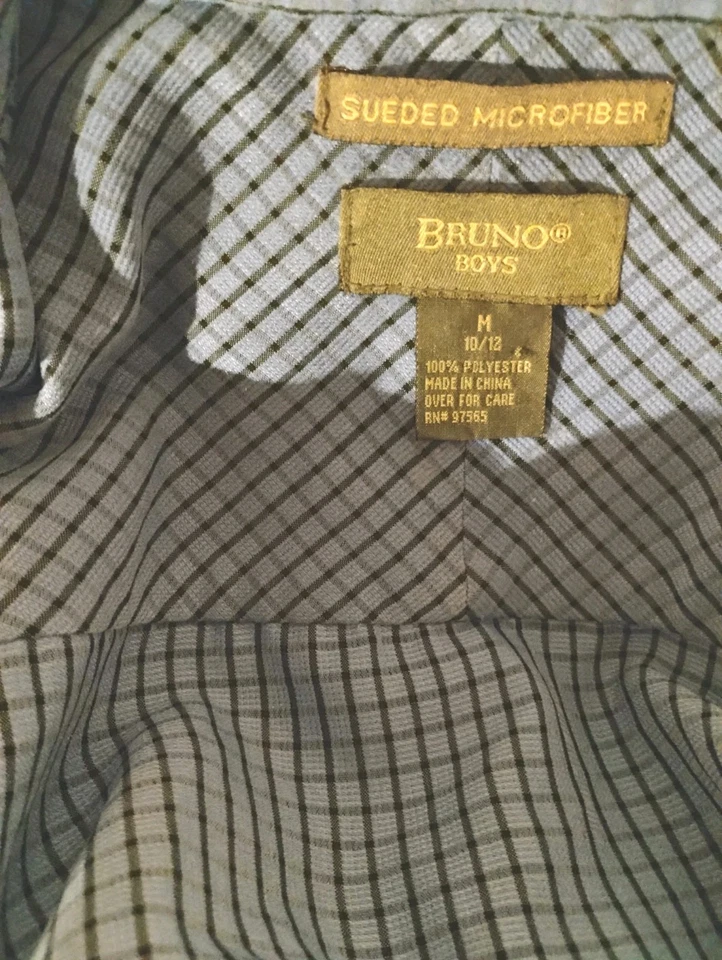Camisa Bruno Niños Microgamuza Mediana 10-12 Azul Real Cuadros L/S Niño M Foto 1 de 1