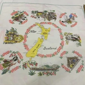 Vintage New Zealand souvenir scarf large square - Picture 1 of 8