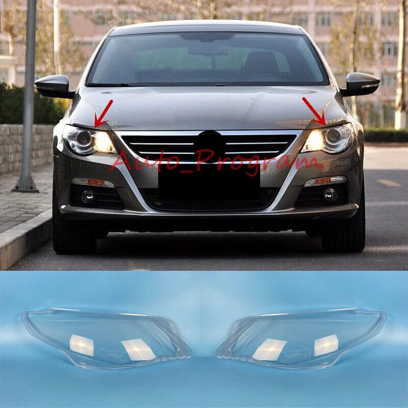 Cubierta de lente transparente de ambos faros laterales + sellador para Volkswagen CC 2009-2012 Foto 1 de 4