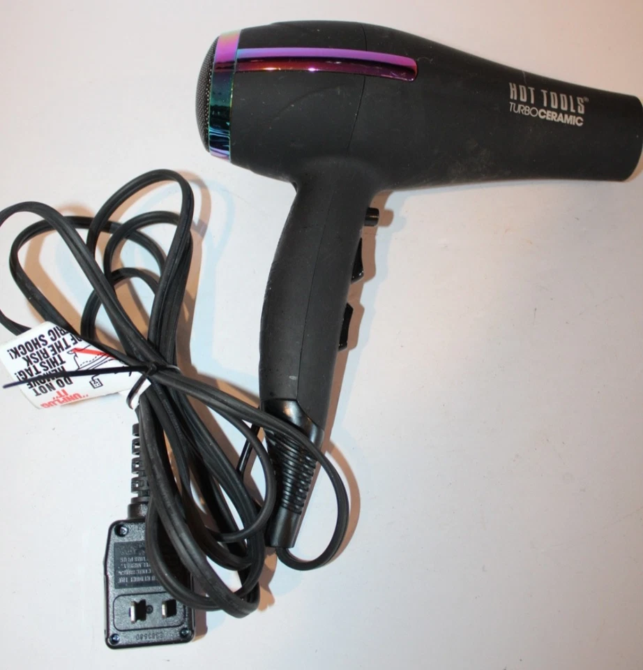Hot Tools HT7007 Turbo Ceramic Ionic Hair Dryer 1875W Black Tested Works - Image 1 of 4