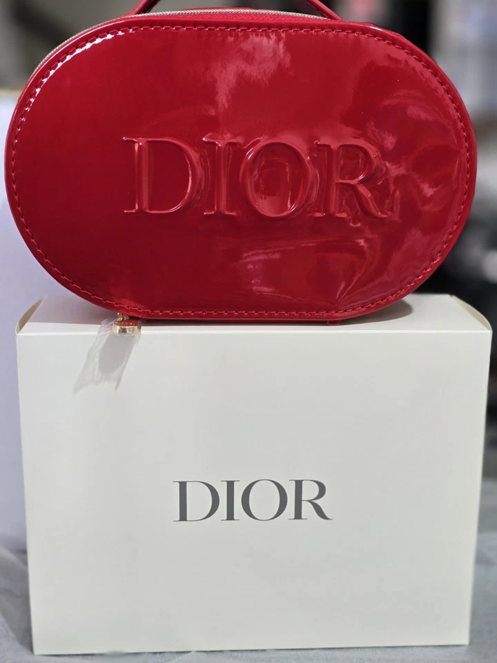 Dior Beauty Make Up Bag / Travel Pouch - Red