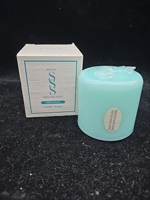 Vintage 1998 Avon Skin So Soft SSS Original Candle Bougie 3" x 3"Tall NIB 1990s - Image 1 of 4