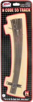 Atlas 2058 N Scale Code 55 Rails -  21.25" & 15" Radius Curved Left-Hand Turnout - Image 1 of 2
